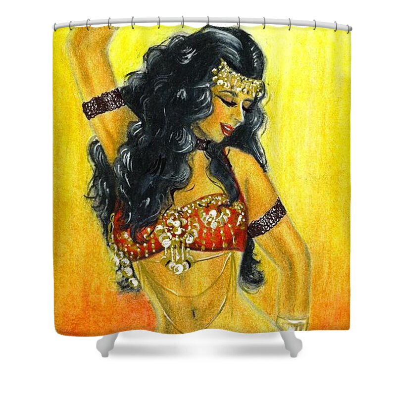 Dancer Shower Curtain featuring the drawing Passion by Scarlett Royale