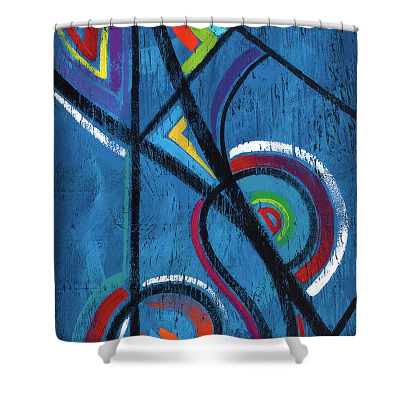 Passion Shower Curtain featuring the painting PASSIONATE ARTS-triptych left by Darin Jones