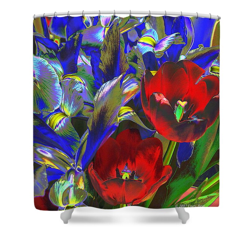 Flower Shower Curtain featuring the digital art Pastel Panache by Larry Beat