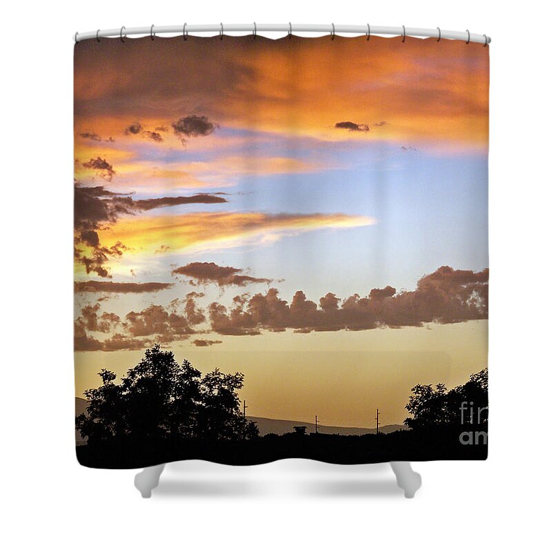 Sky Shower Curtain featuring the photograph Patch of Blue by Brian Commerford