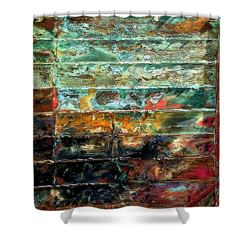 Newel Hunter Shower Curtain featuring the photograph Patchworks 1 by Newel Hunter