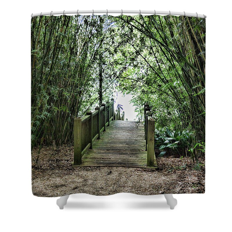 Landscape Shower Curtain featuring the photograph Path to Jefferson Lake Louisiana by Chuck Kuhn