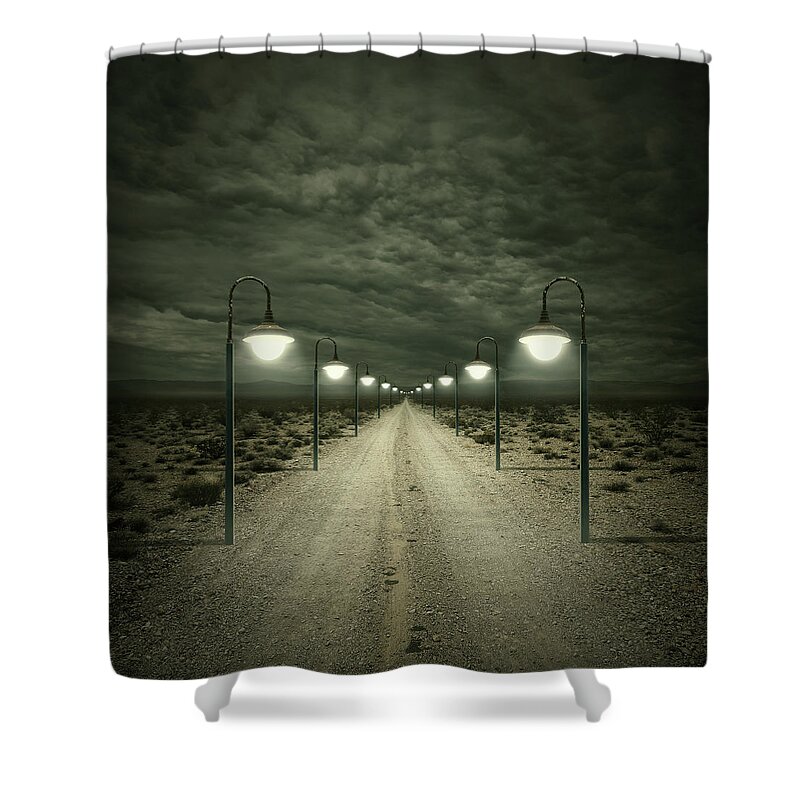 Dark Shower Curtain featuring the digital art Path by Zoltan Toth