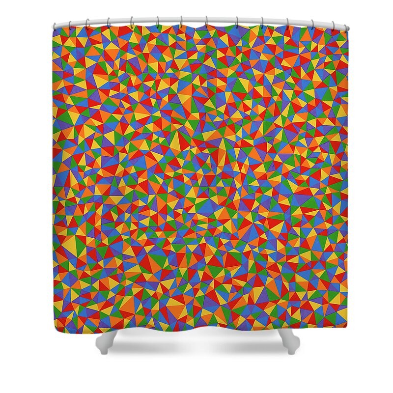 Abstract Shower Curtain featuring the painting Patience by Janet Hansen