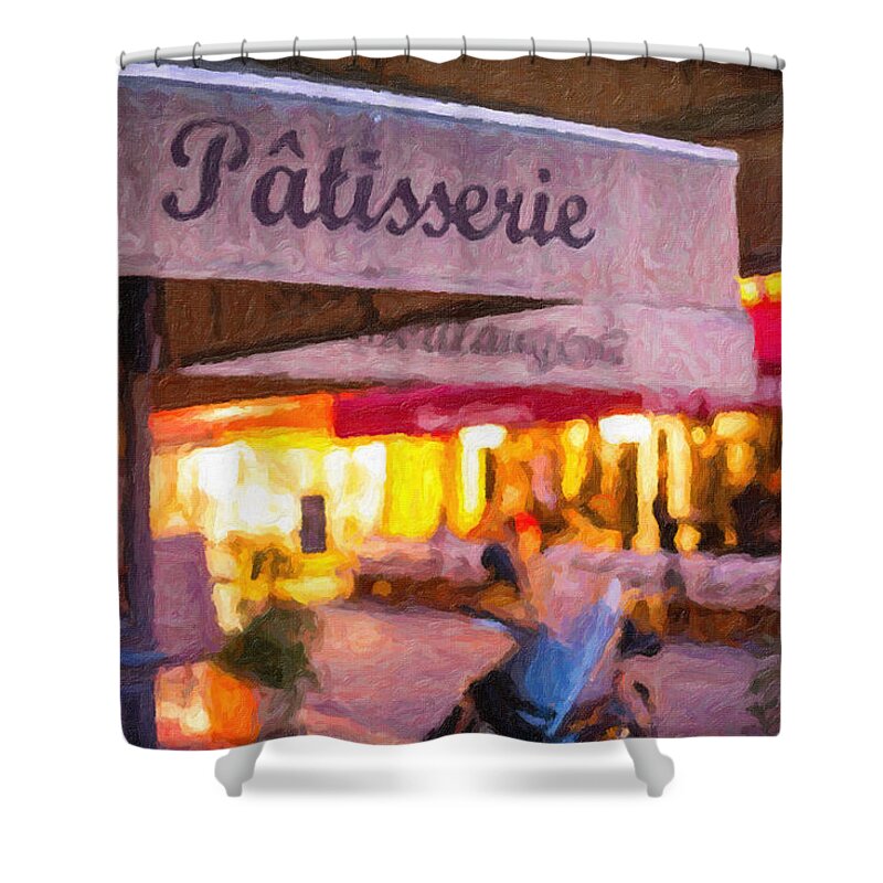 Patisserie Shower Curtain featuring the digital art Patisserie - Paris Art Print by Melanie Alexandra Price