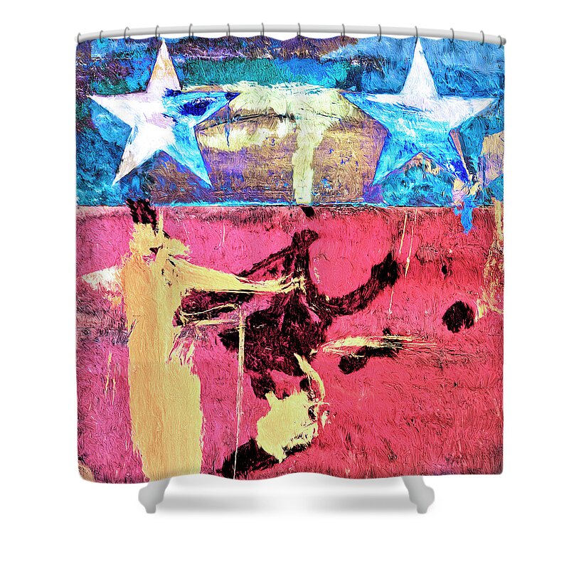 Abstract Shower Curtain featuring the painting Patriot Act by Dominic Piperata