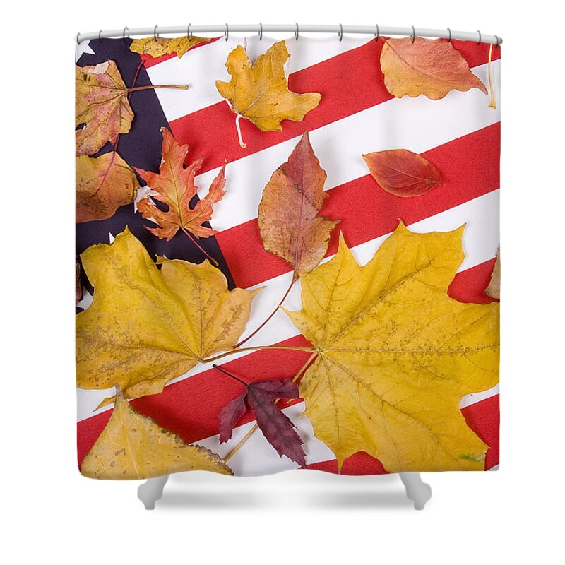 Usa Shower Curtain featuring the photograph Patriotic Autumn Colors by James BO Insogna