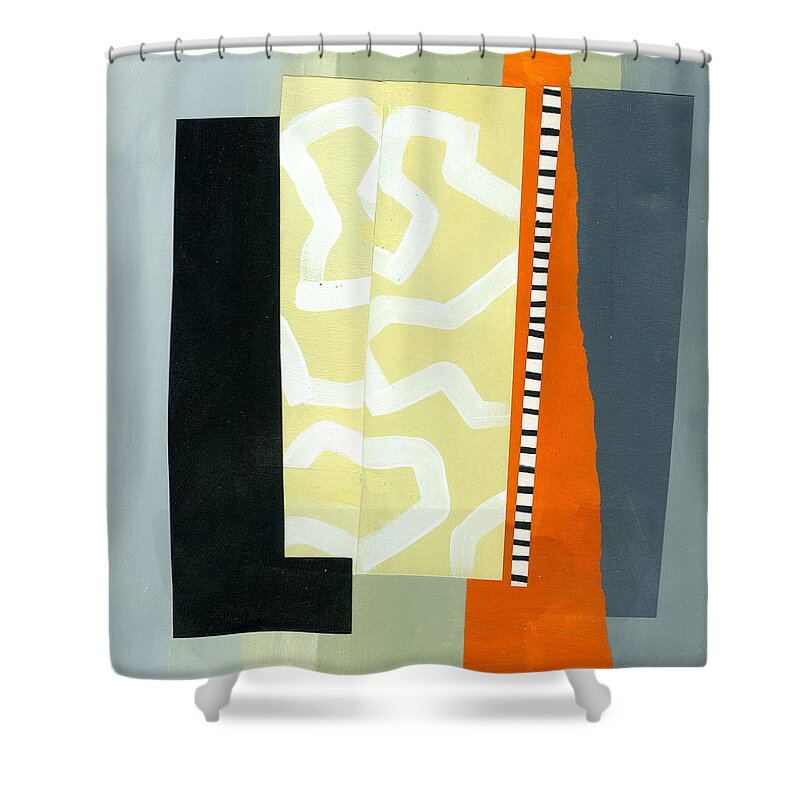 Abstract Art Shower Curtain featuring the painting Pattern Grid # 16 by Jane Davies