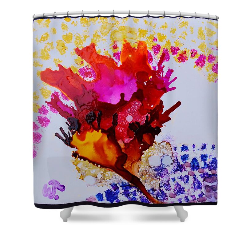 Patterns And Floral Shower Curtain featuring the painting Patterns and Floral by Warren Thompson