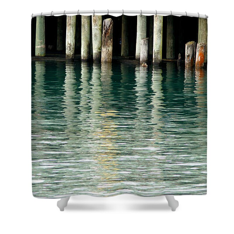 Dock Shower Curtain featuring the photograph Patterns Of Abstraction by Linda Shafer