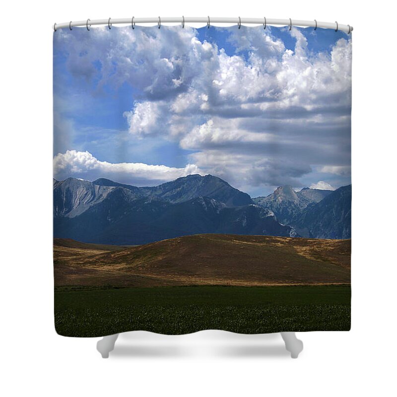 Montana Mountains Shower Curtain featuring the photograph Pause And Reflect by Joseph Noonan