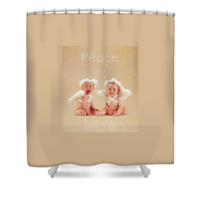 Peace Shower Curtain featuring the photograph Peace and Love by Anne Geddes