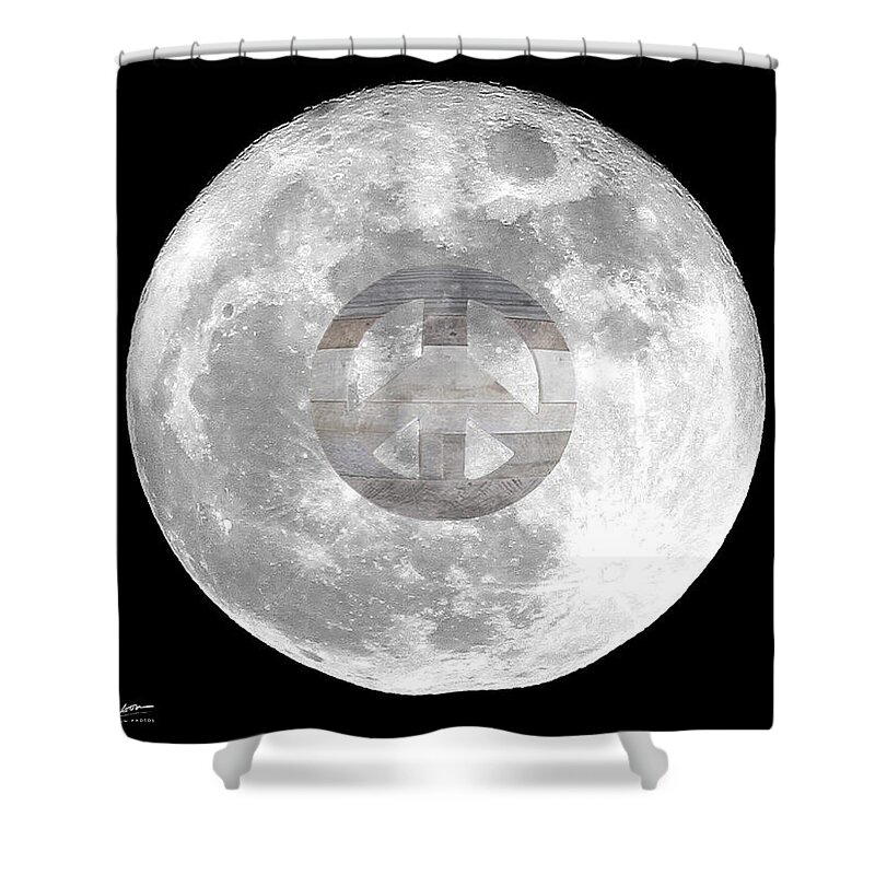 Peace Shower Curtain featuring the photograph Peace Moon by Jackson Pearson