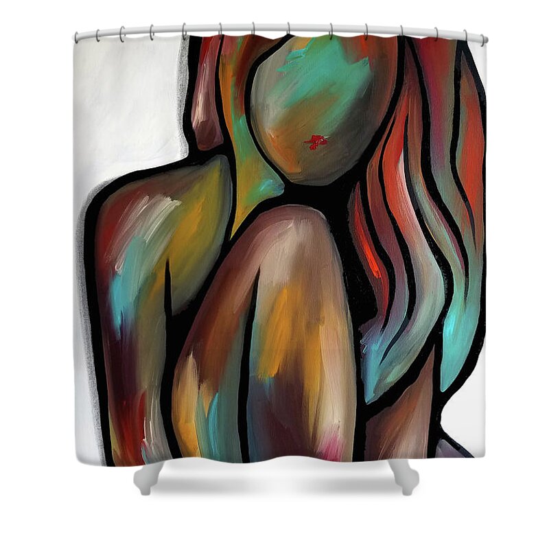 Fidostudio Shower Curtain featuring the painting Peaceful Disturbance by Tom Fedro