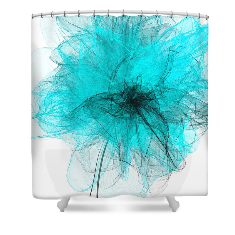 Blue Shower Curtain featuring the painting Peaceful Glow - Aquamarine Art by Lourry Legarde