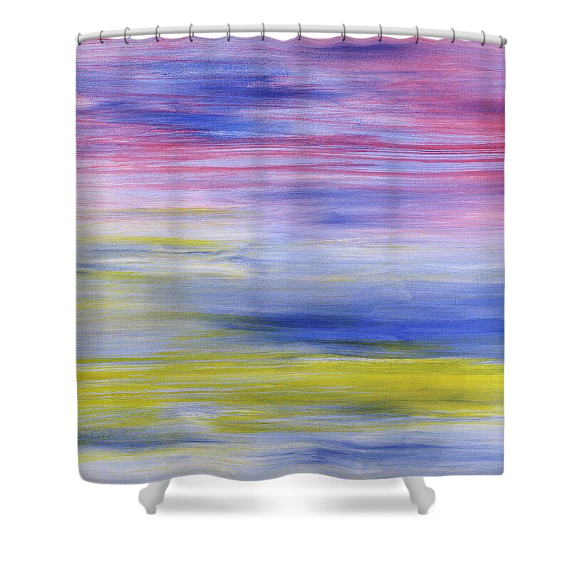 Abstract Shower Curtain featuring the painting Peaceful Serenity by Angela Bushman