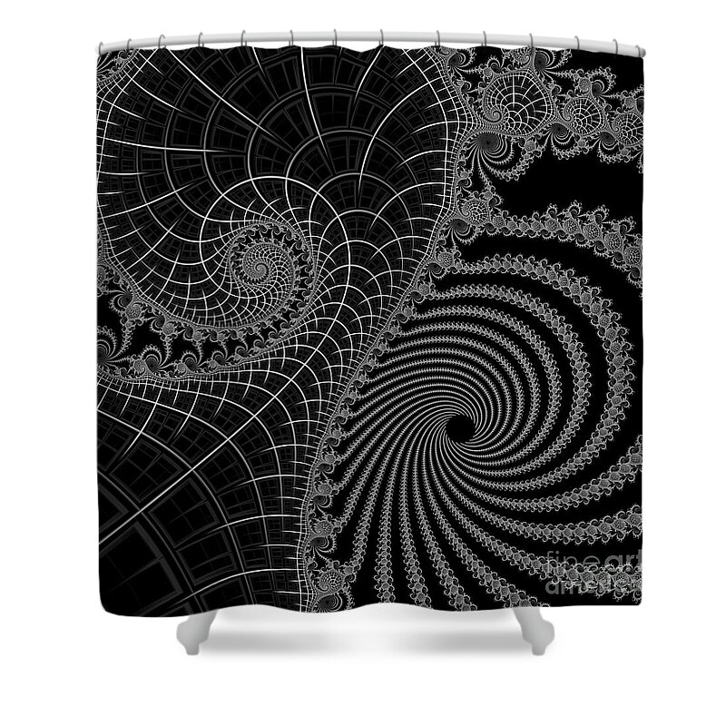 Fractal Shower Curtain featuring the digital art Peaks And Troughs 2 Inverted by Steve Purnell