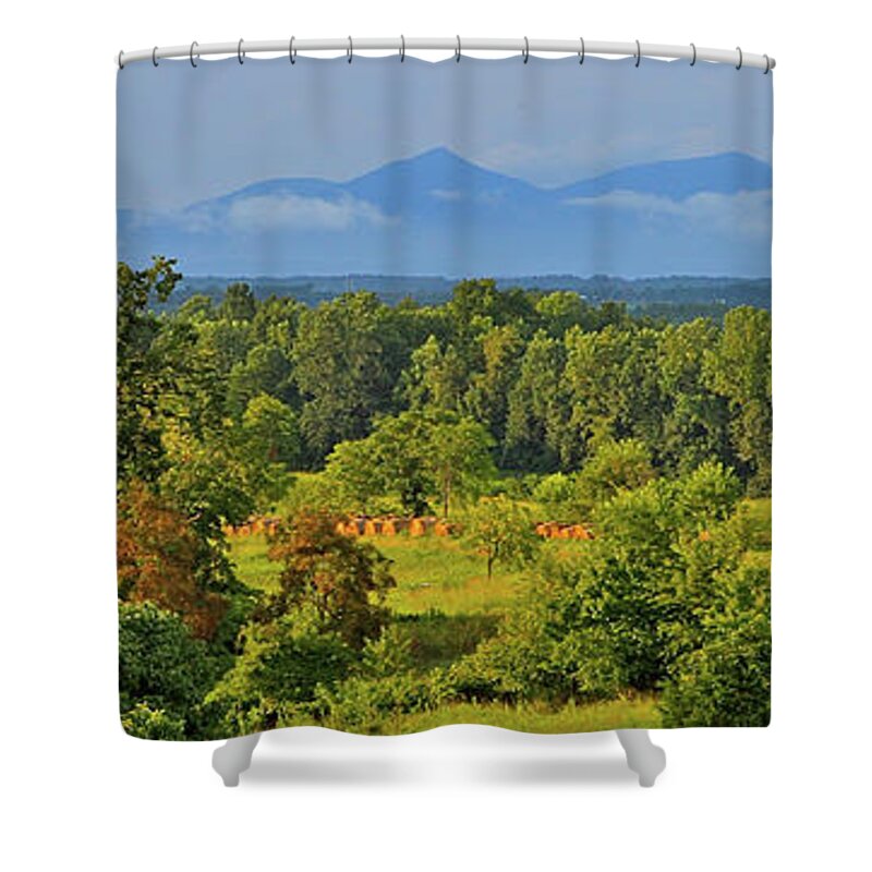 Peaks Of Otter Shower Curtain featuring the photograph Peaks of Otter After The Rain by The James Roney Collection