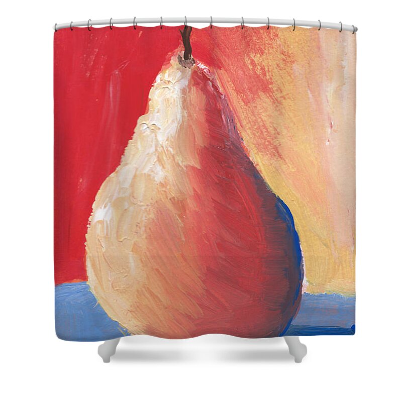 Pear Shower Curtain featuring the painting Pear 2 by Elise Boam