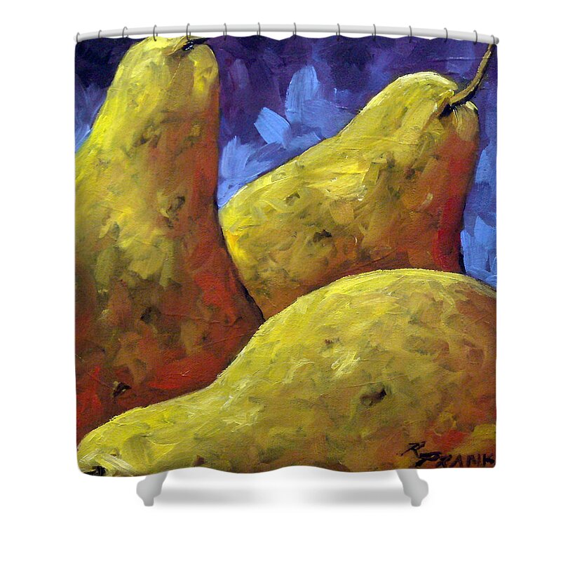 Fruits Shower Curtain featuring the painting Pears for You by Richard T Pranke