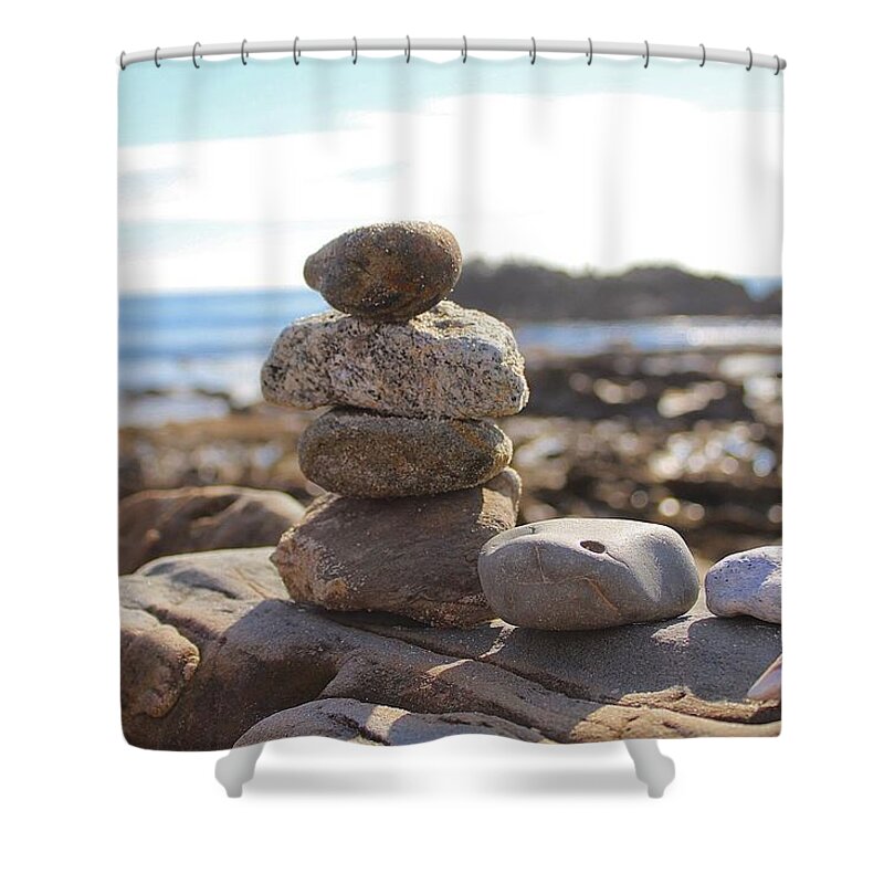 Zen Shower Curtain featuring the photograph Peceful Zen Rocks by Brian Eberly