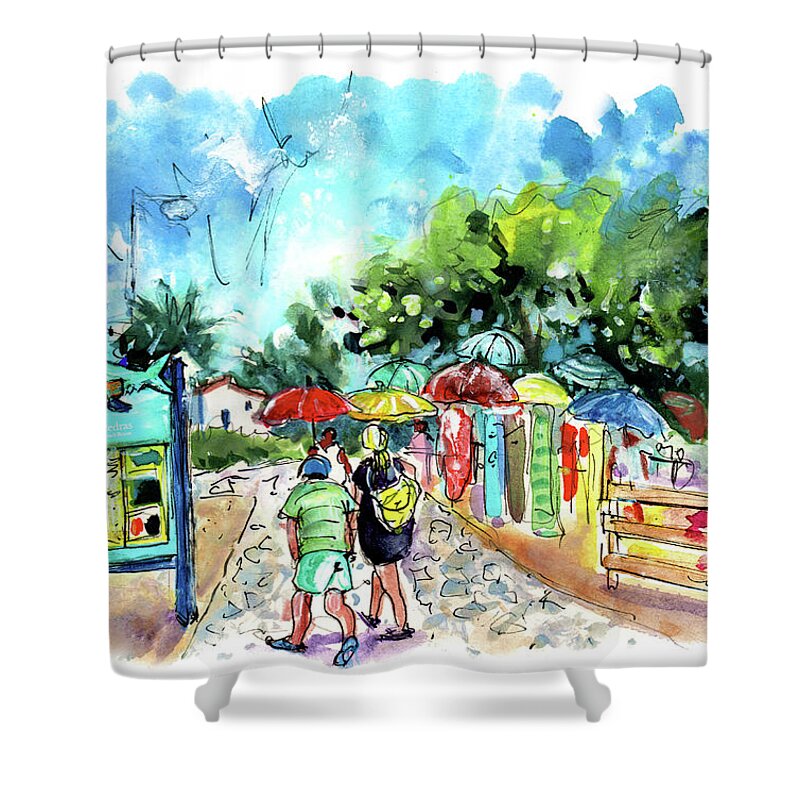 Travel Shower Curtain featuring the painting Pedras Del Rei 01 by Miki De Goodaboom