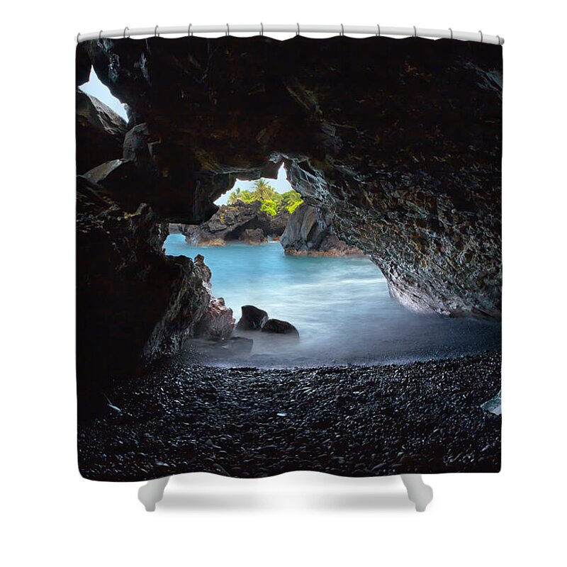 Hana Shower Curtain featuring the photograph Peeking Through the Lava Tube by Susan Rissi Tregoning