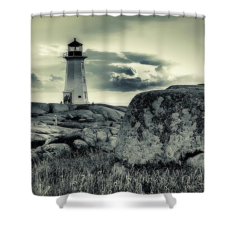 2016 Shower Curtain featuring the photograph Peggys Cove Lighthouse by Ken Morris