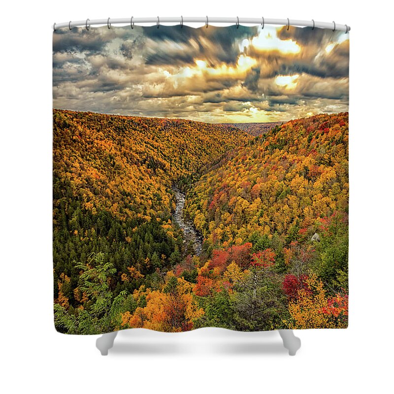 Blackwater Canyon Shower Curtain featuring the photograph Pendleton Point Turbulence by C Renee Martin