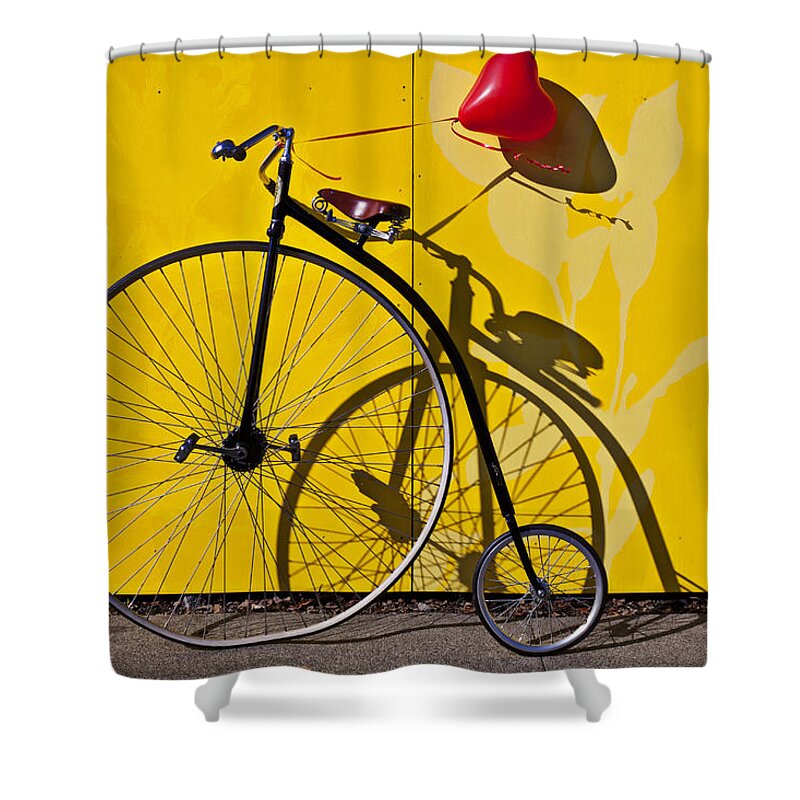 Penny Farthing Shower Curtain featuring the photograph Penny Farthing Love by Garry Gay