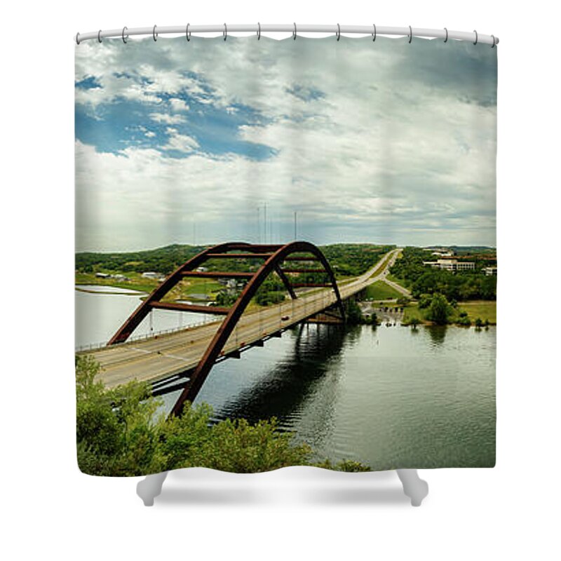 360 Bridge Shower Curtain featuring the photograph Pennybacker Bridge Austin II by Raul Rodriguez