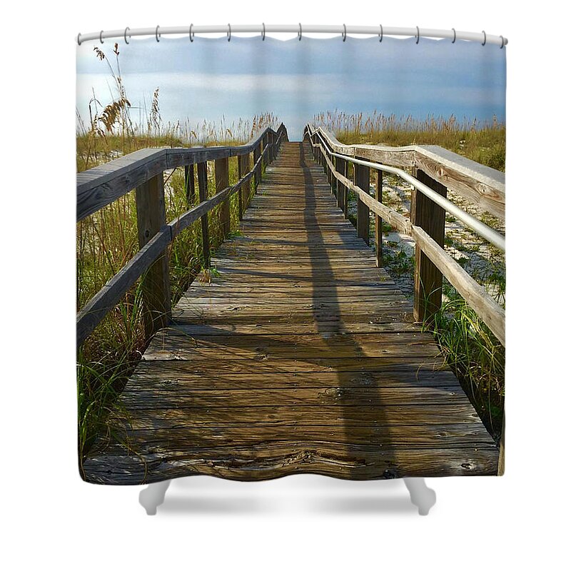 Marthaannsanhcez Shower Curtain featuring the painting Pensacola Florida A52516 by Mas Art Studio
