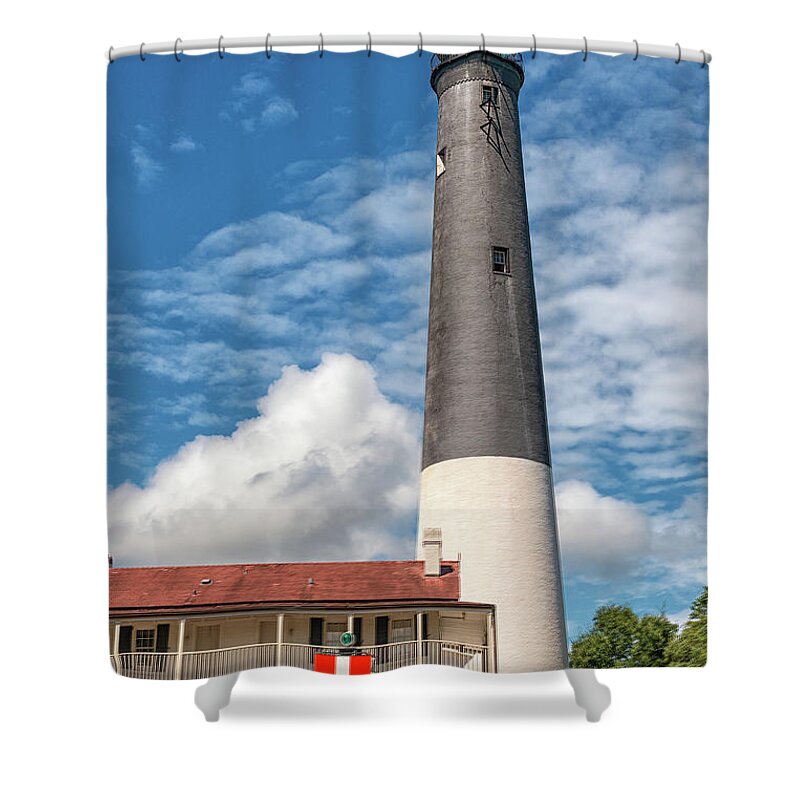 Functional Lighthouse Shower Curtain featuring the photograph Pensacola Lighthouse by Victor Culpepper
