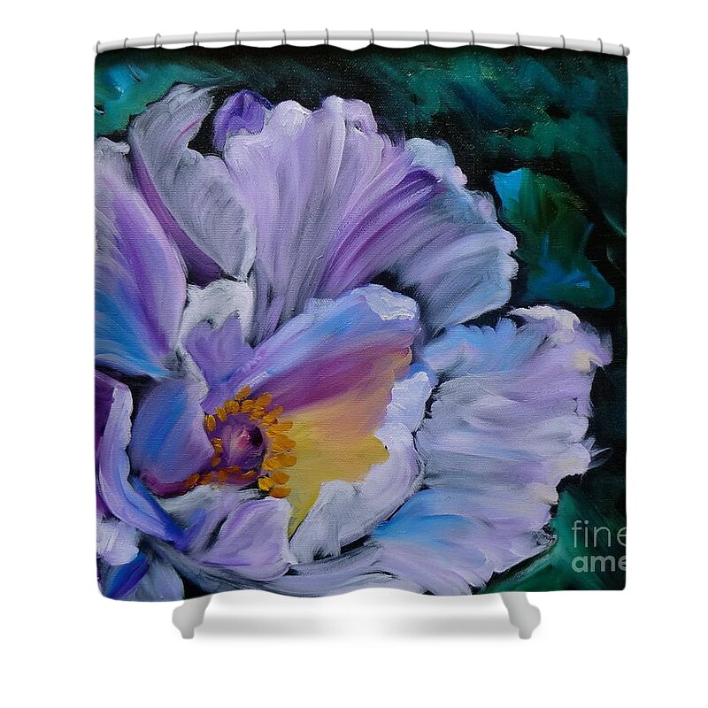 Peony Shower Curtain featuring the painting Peony I by Jenny Lee