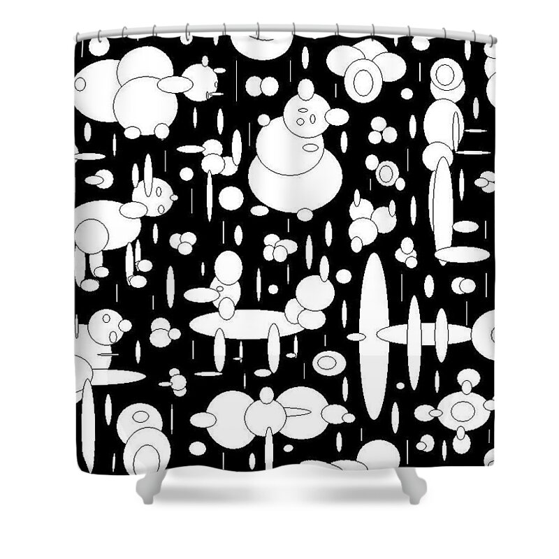  Shower Curtain featuring the digital art Peoples by Jordana Sands