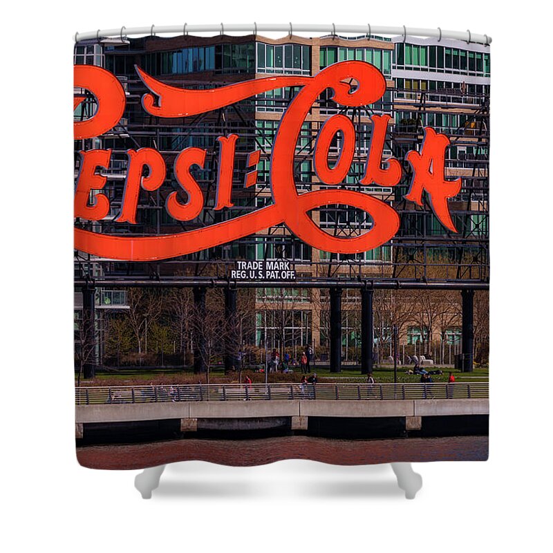 Pepsi Cola Shower Curtain featuring the photograph Pepsi Cola Sign by Susan Candelario