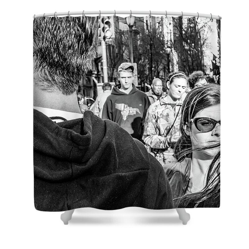 Philly Street Photography Shower Curtain featuring the photograph Percolate by David Sutton