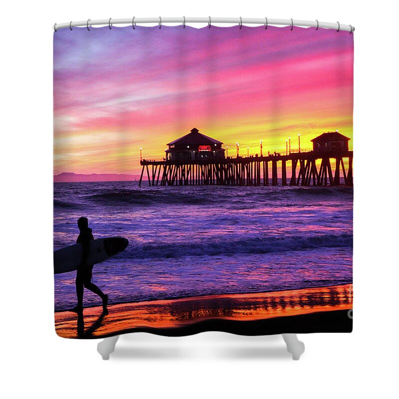 Advertisement Shower Curtain featuring the photograph Huntington Beach - A Perfect Day by Kip Krause
