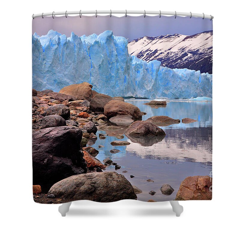 Perito Mopreno Shower Curtain featuring the photograph Perito Moreno 001 by Bernardo Galmarini