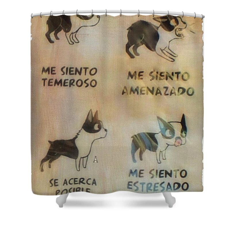 Dogs Shower Curtain featuring the digital art perrito Cinco by Tg Devore