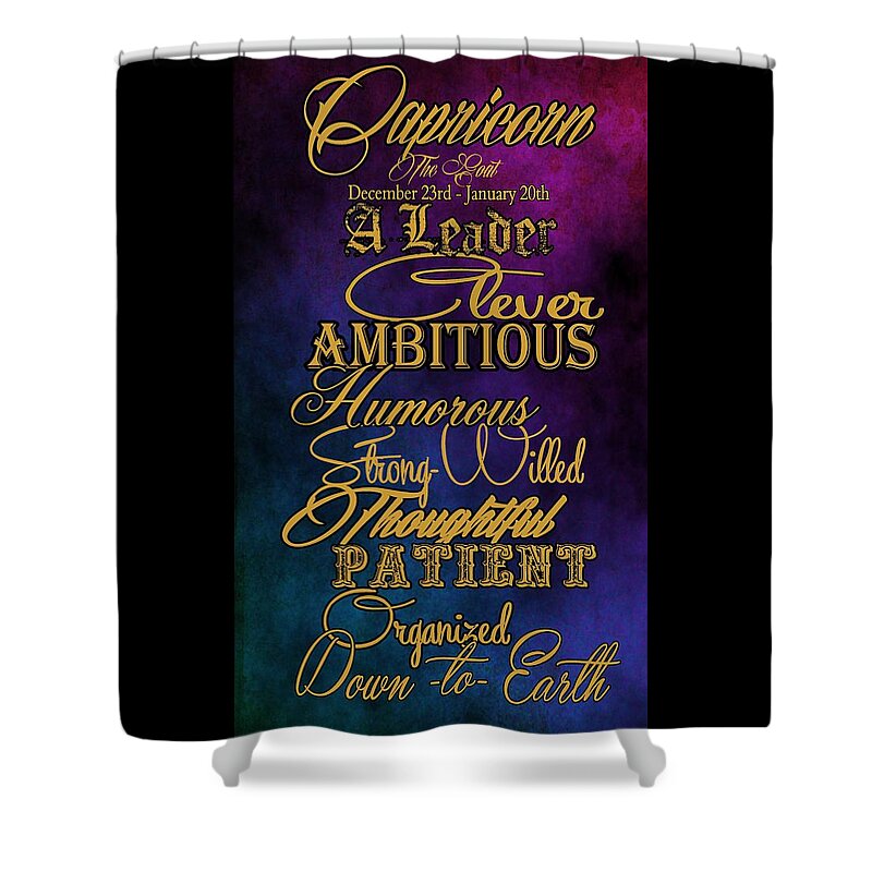 Capricorn Shower Curtain featuring the photograph Personality Traits of a Capricorn by Mamie Thornbrue