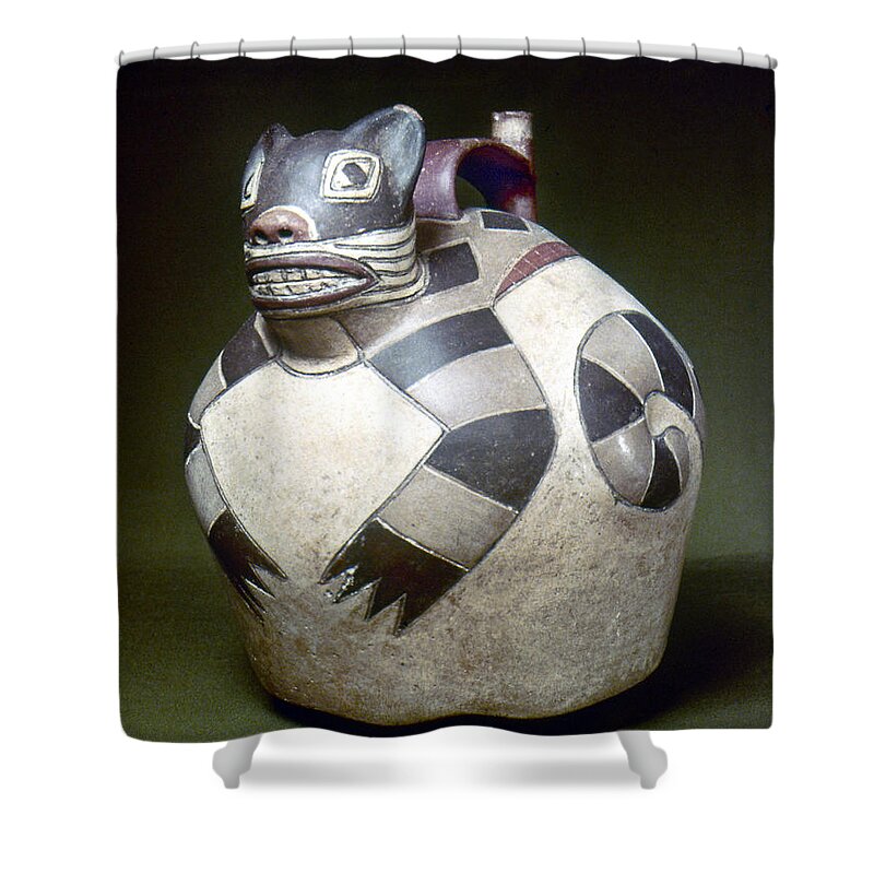 1st Century Shower Curtain featuring the photograph Peru: Nazca Whistling Jar by Granger