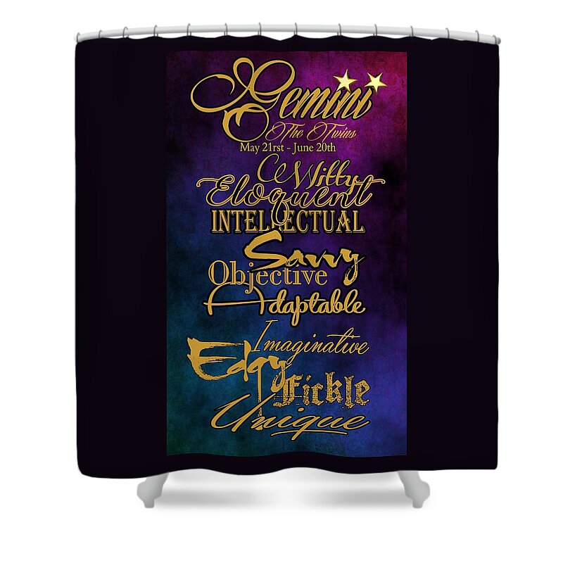 Gemini Shower Curtain featuring the photograph Pesonality Traits of a Gemini by Mamie Thornbrue