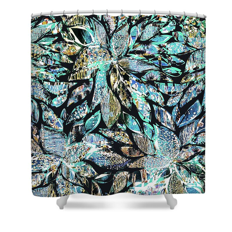 Flowers Shower Curtain featuring the digital art Petales - 3f8bsp33 by Variance Collections