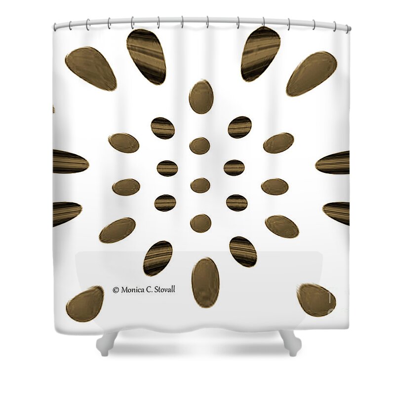 Graphic Design Shower Curtain featuring the digital art Petals N Dots P1 by Monica C Stovall