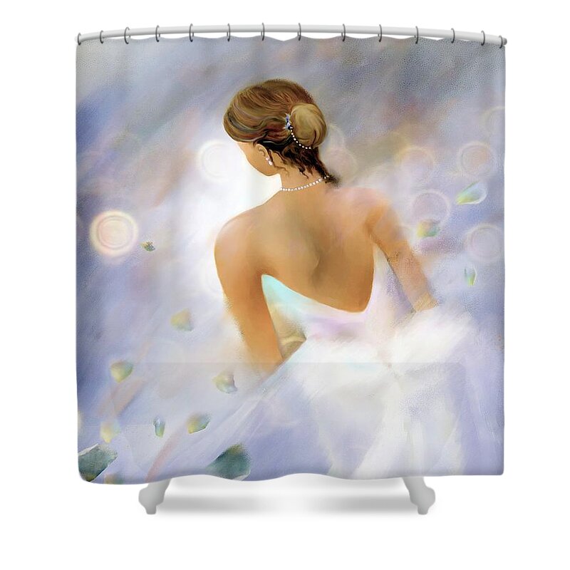 Woman Shower Curtain featuring the digital art Petals by Sand And Chi