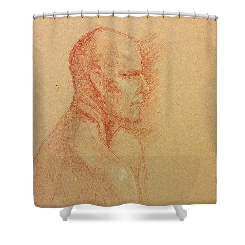 Figure Shower Curtain featuring the painting Peter #2 by James Andrews