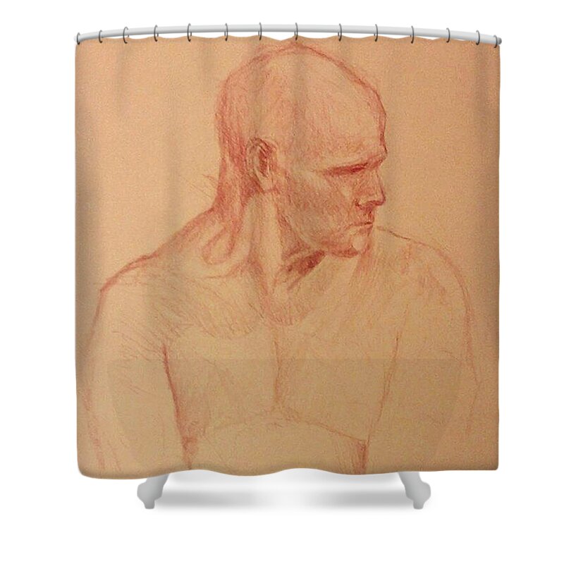 Male Shower Curtain featuring the painting Peter by James Andrews