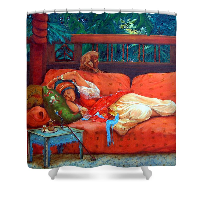 Figurative Art Shower Curtain featuring the painting Petite Somme after A. Bridgman by Portraits By NC