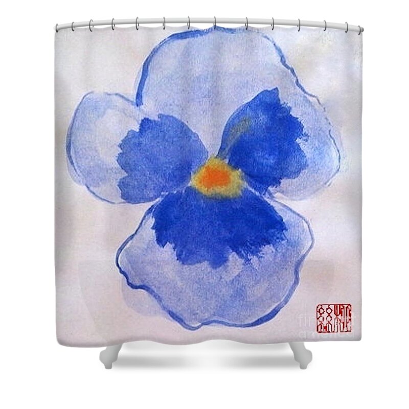 Petunia Shower Curtain featuring the painting Petunia by Margaret Welsh Willowsilk